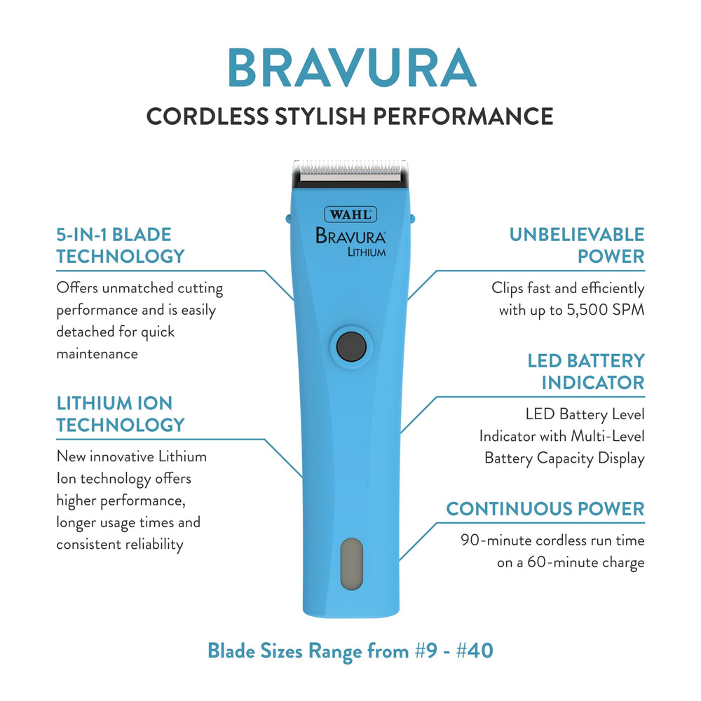 WAHL Bravura side profile highlighting lightweight build for fatigue-free grooming