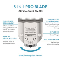 WAHL coarse blade settings 9-10-15-30-40 ready for precise trims