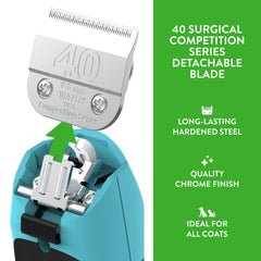 Wahl Professional Animal 40 blade Made in USA detail showcases quality.