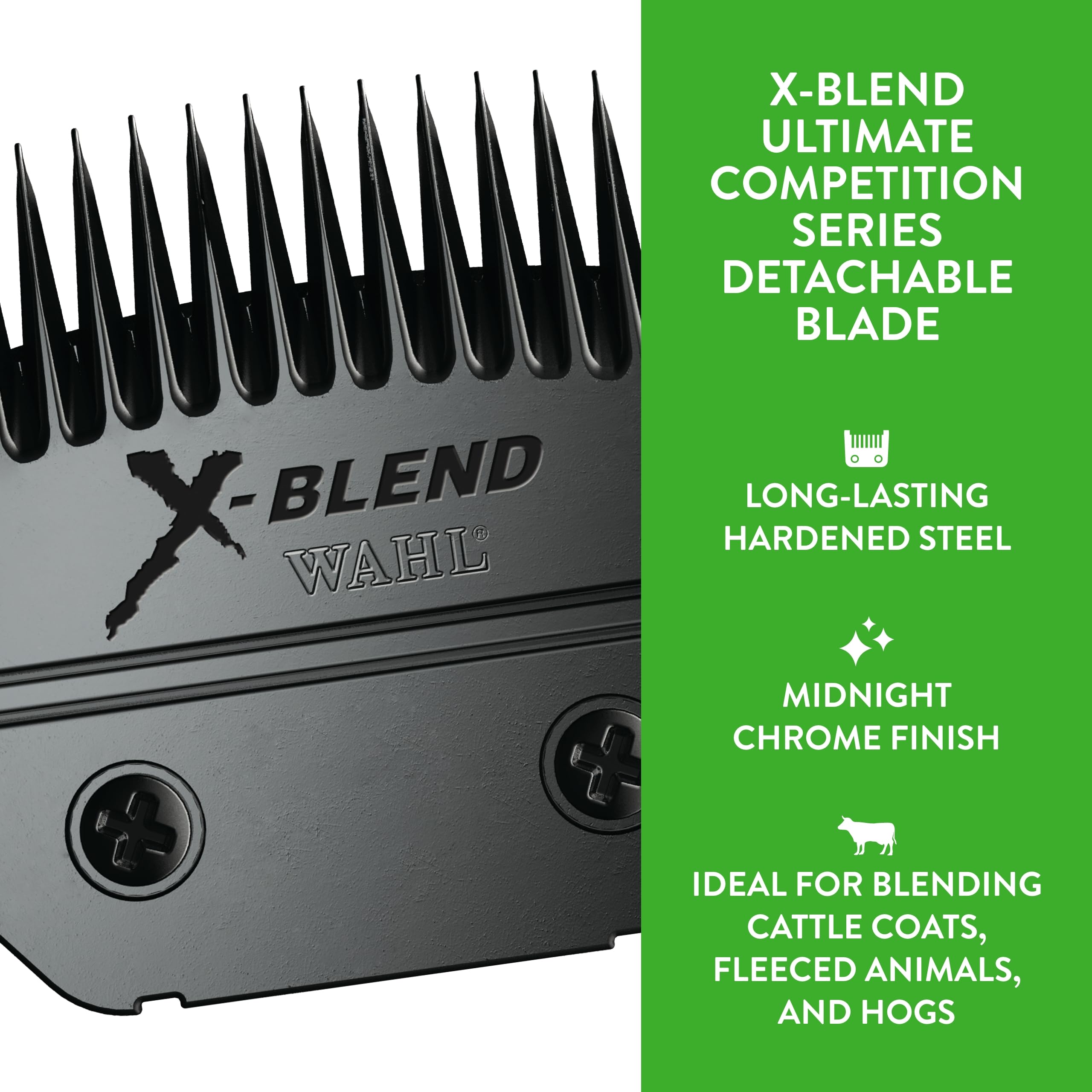 Wahl Midnight-chrome finish blade, side view showing premium durability and clean lines.