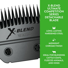 Wahl Midnight-chrome finish blade, side view showing premium durability and clean lines.