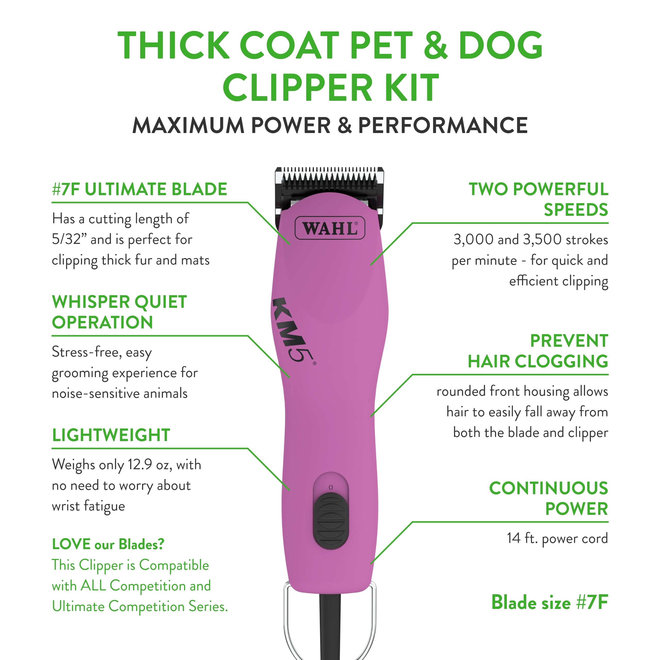 Wahl Pro Animal 2-speeds dial clipper for versatile coat work.