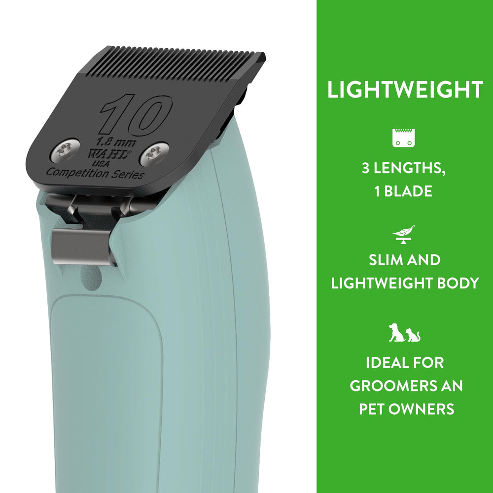 Wahl Pro Animal KM Inspire professional grooming kit layout with tools.