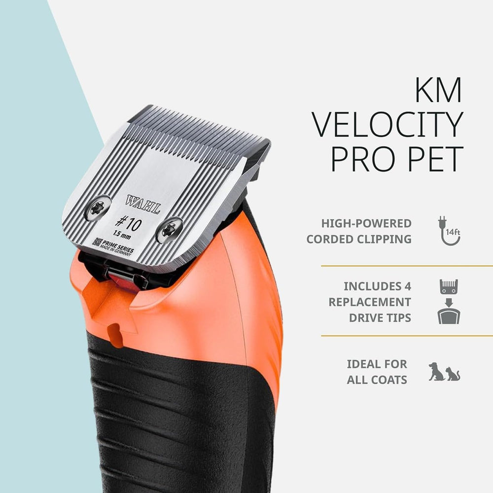 Wahl Pro Animal KM Velocity corded design for continuous grooming
