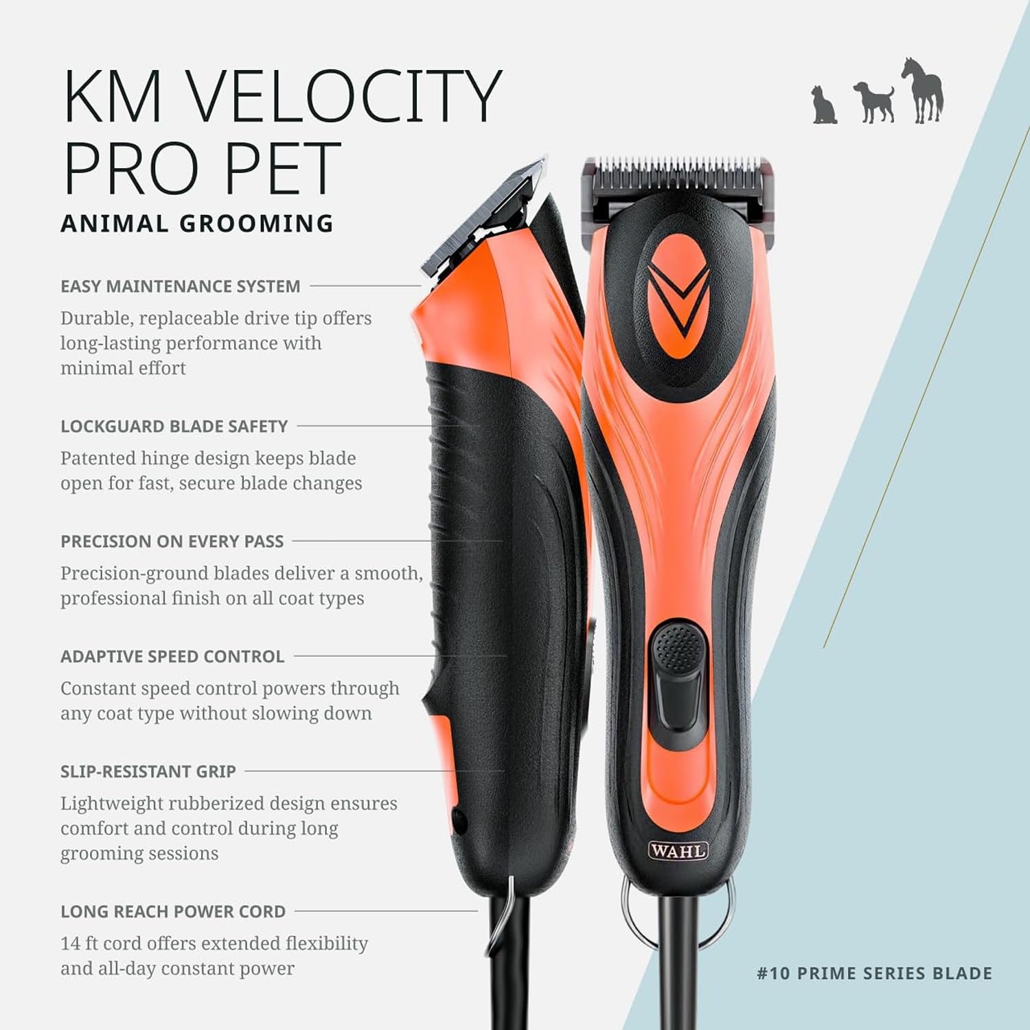 Wahl Pro Animal KM Velocity detachable blades enable quick changes