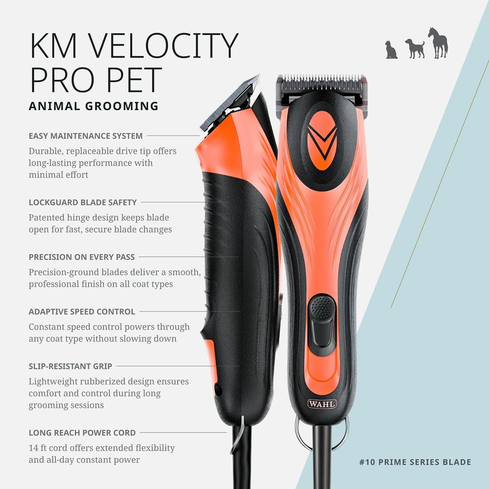Wahl Pro Animal KM Velocity detachable blades enable quick changes