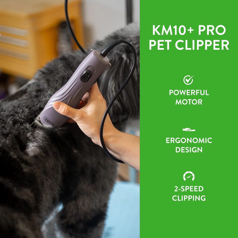 Wahl Pro Animal KM10+ two-speed control for varying coat thickness.