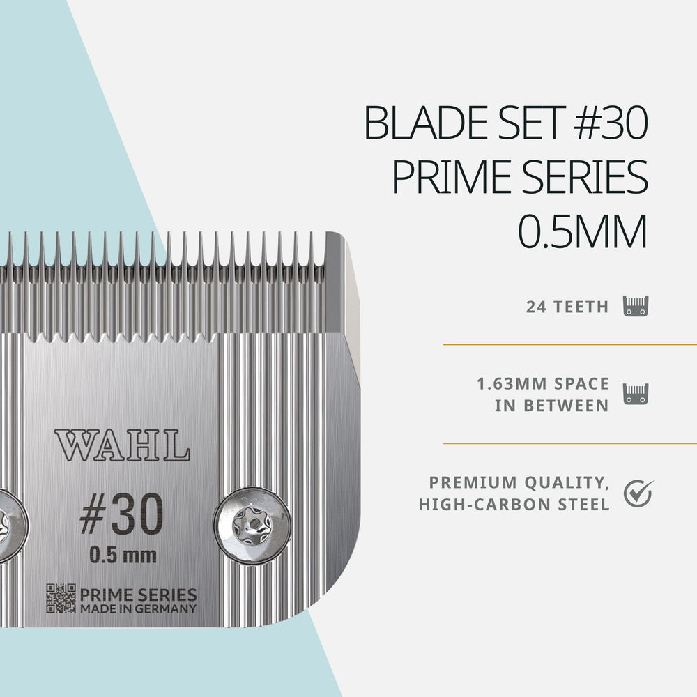 Wahl Pro Animal Prime Series Blades professional grooming scene for cats, dogs, and horses