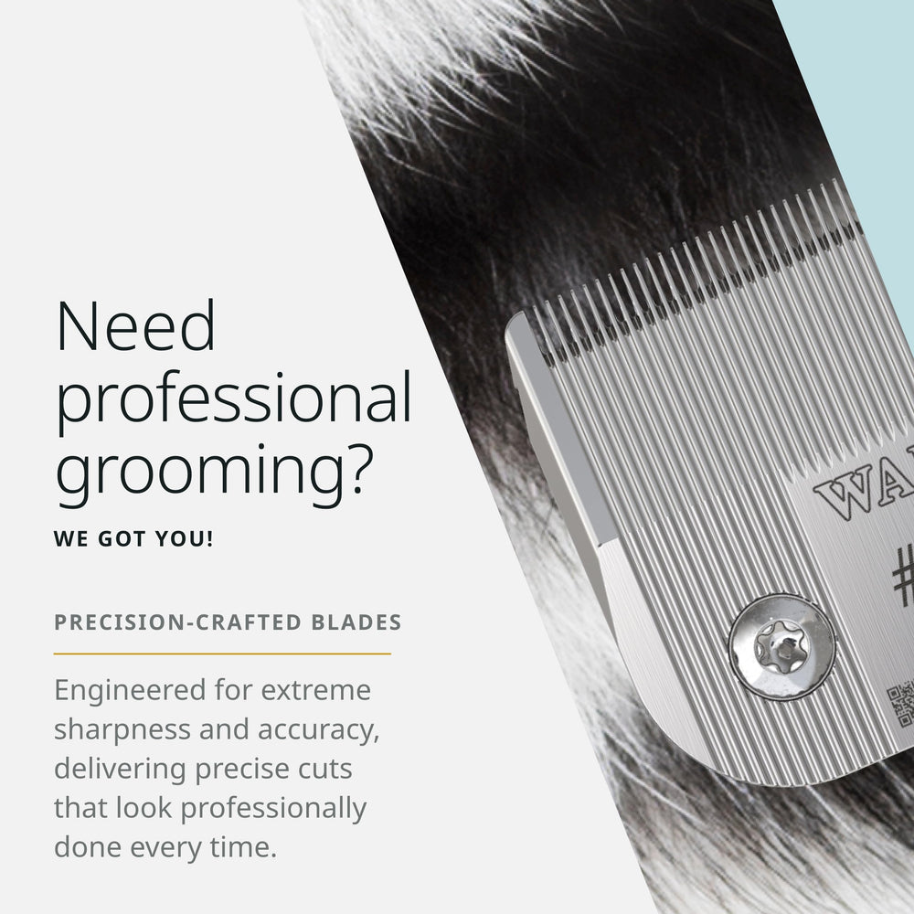 Wahl Pro Animal Prime detachable blade demonstrates versatile grooming options