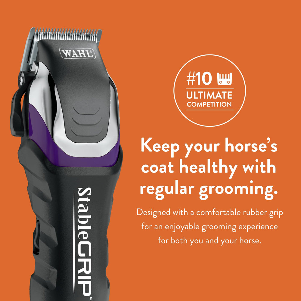 Wahl Pro Animal Stable Grip clipper trimming face and ears
