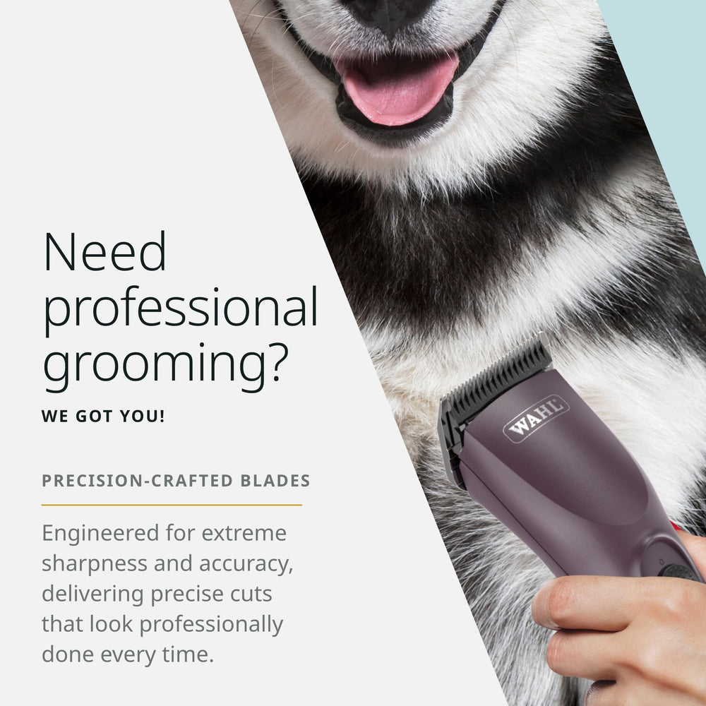 Wahl Pro Animal Wide Prime blades demonstrate the detachable system for quick blade swaps.
