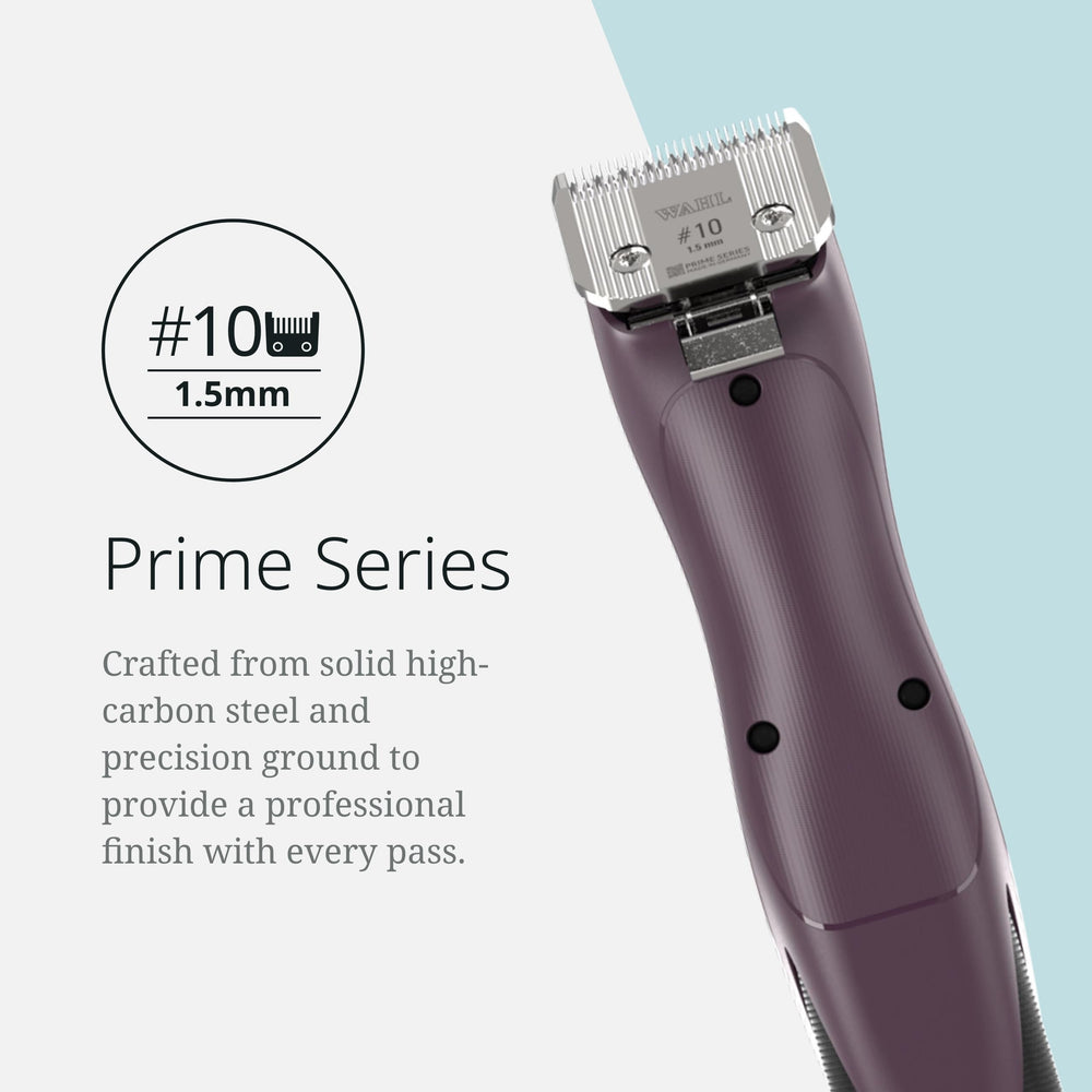 Wahl Pro Animal Wide Prime blades highlight durability suited to professional grooming environments.