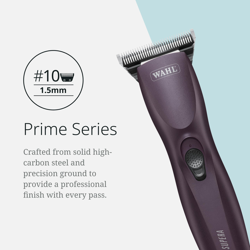 Wahl Pro Animal Wide Prime Series Blades high-carbon steel build offers lasting edge.