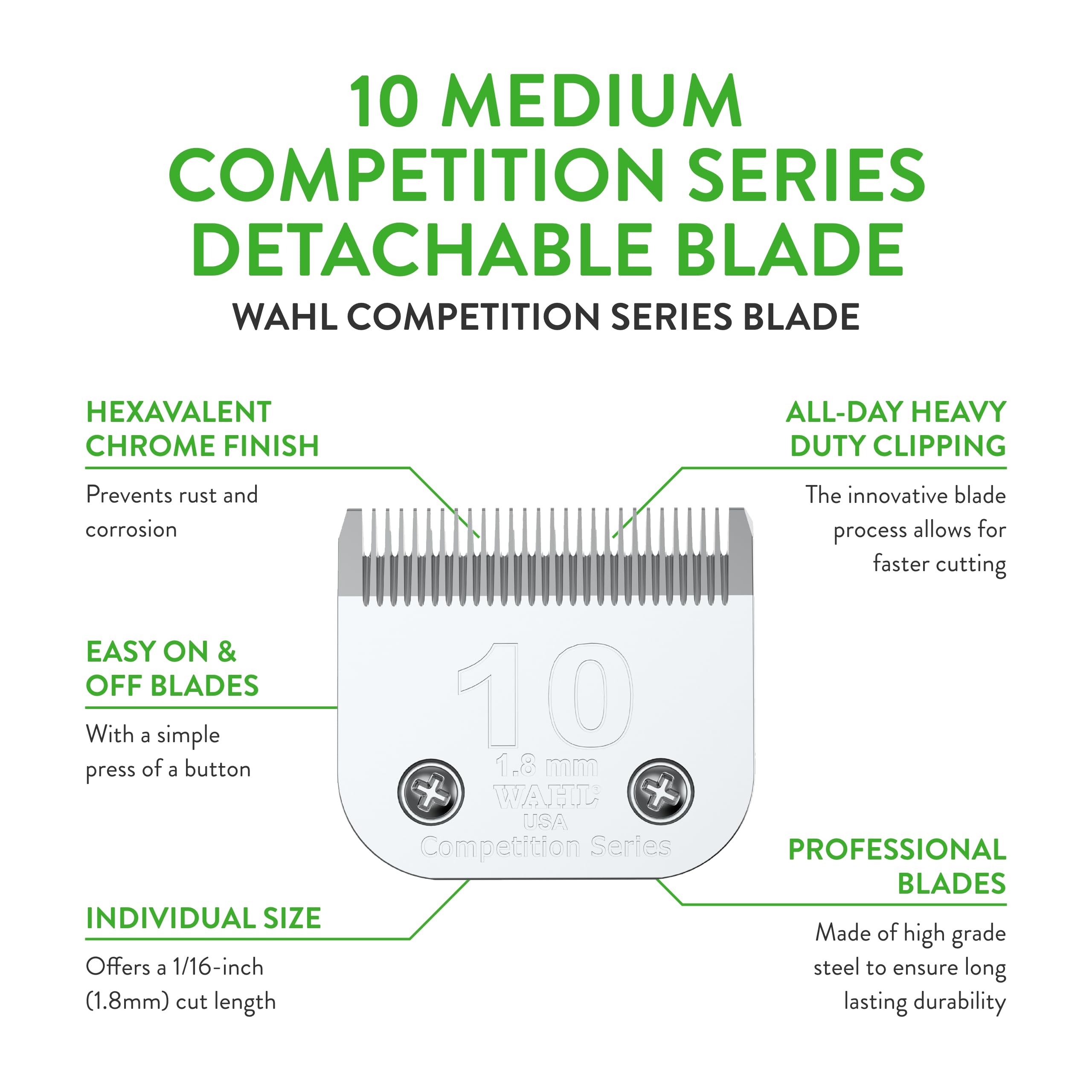 Wahl Professional Animal 2358-100 detachable blade detail highlighting chrome finish.