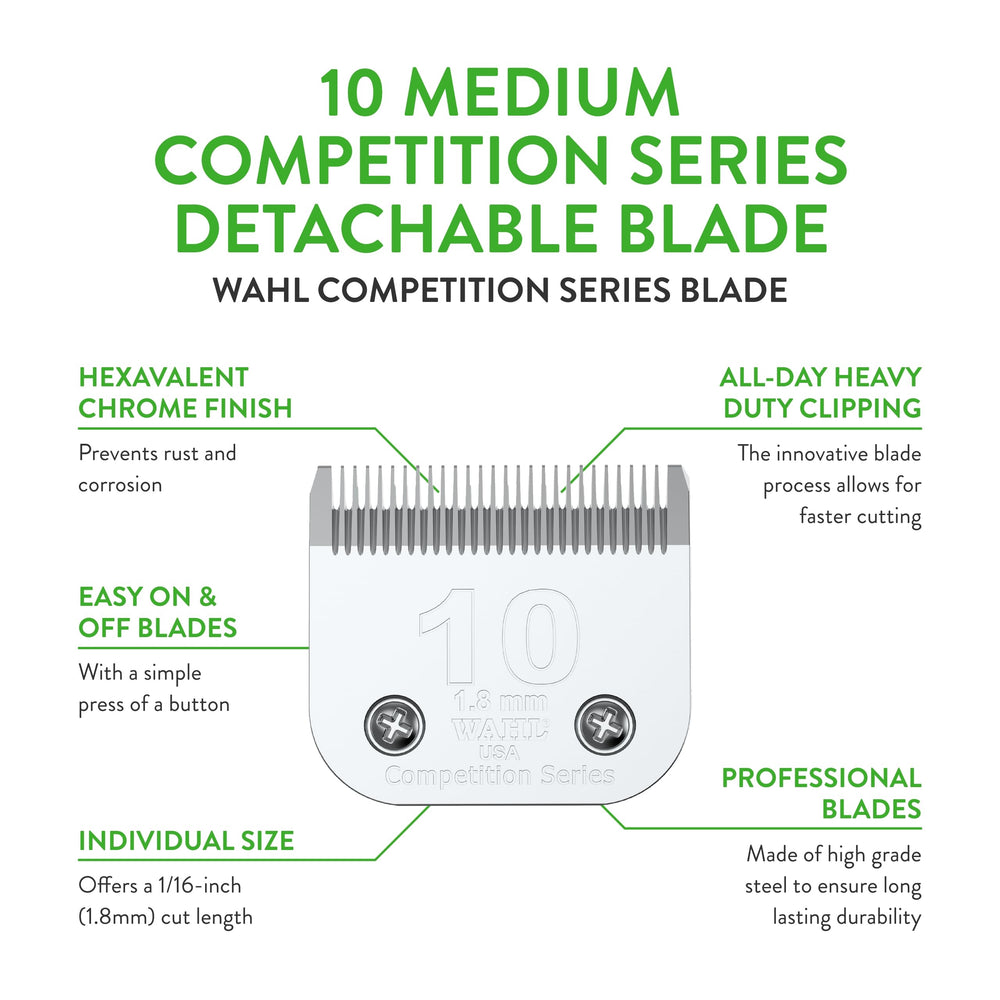Wahl Professional Animal 2358-100 detachable blade detail highlighting chrome finish.