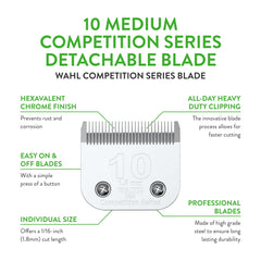 Wahl Professional Animal 2358-100 detachable blade detail highlighting chrome finish.