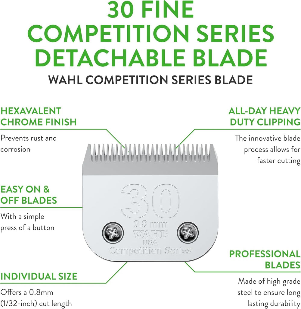 Wahl Professional Animal 30 Fine Blade 0-8mm cut enables ultra-fine trimming.