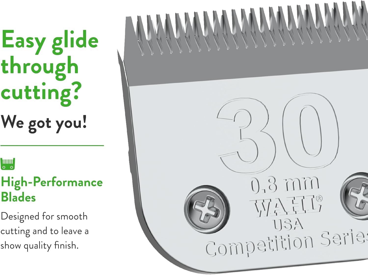 Wahl Professional Animal 30 Fine Blade chrome finish offers rust protection.