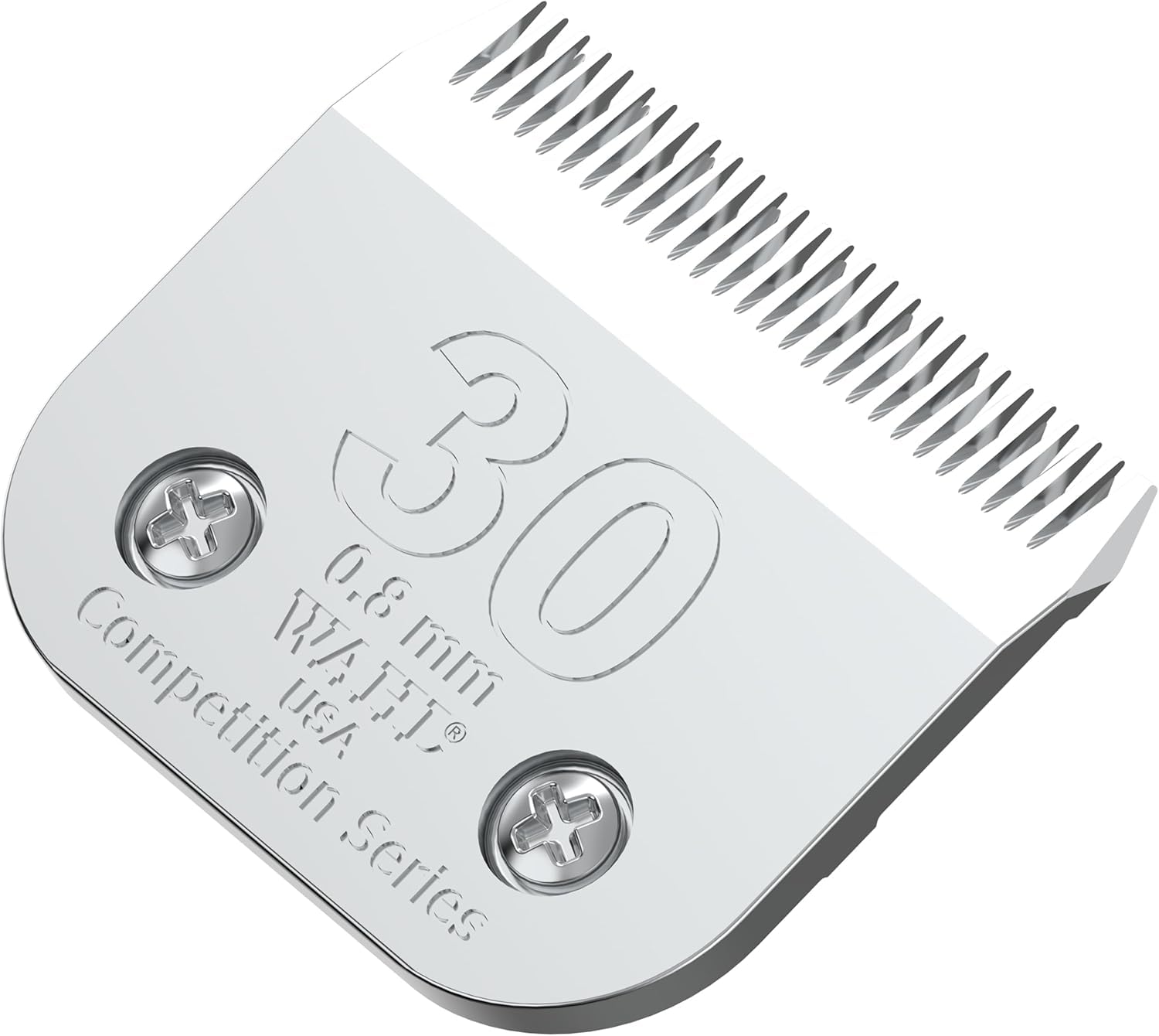 Wahl Professional Animal 30 Fine Blade close-up shows precision cutting.