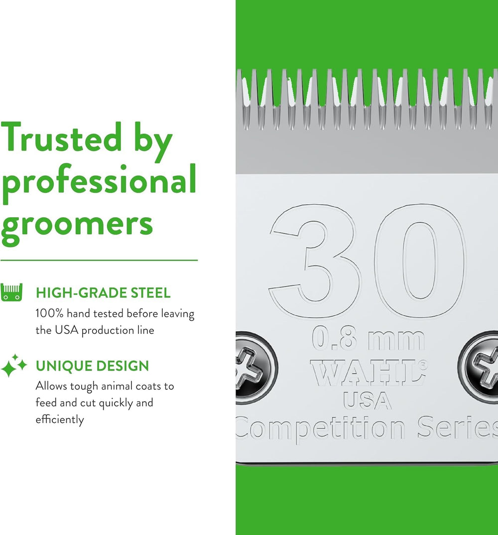 Wahl Professional Animal 30 Fine Blade 0-8mm cut length detail.