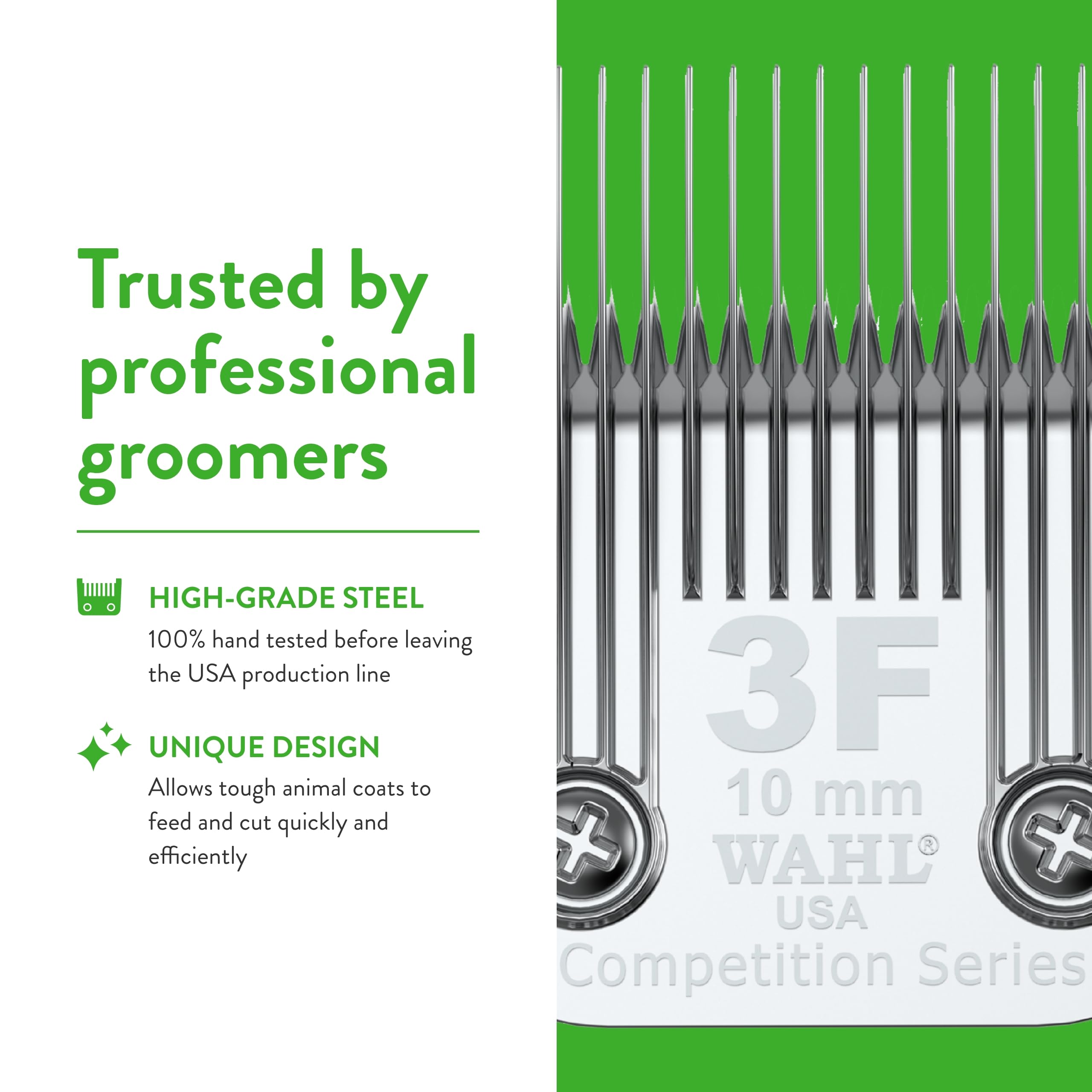 Horse coat grooming with 3F blade delivering show-quality lines