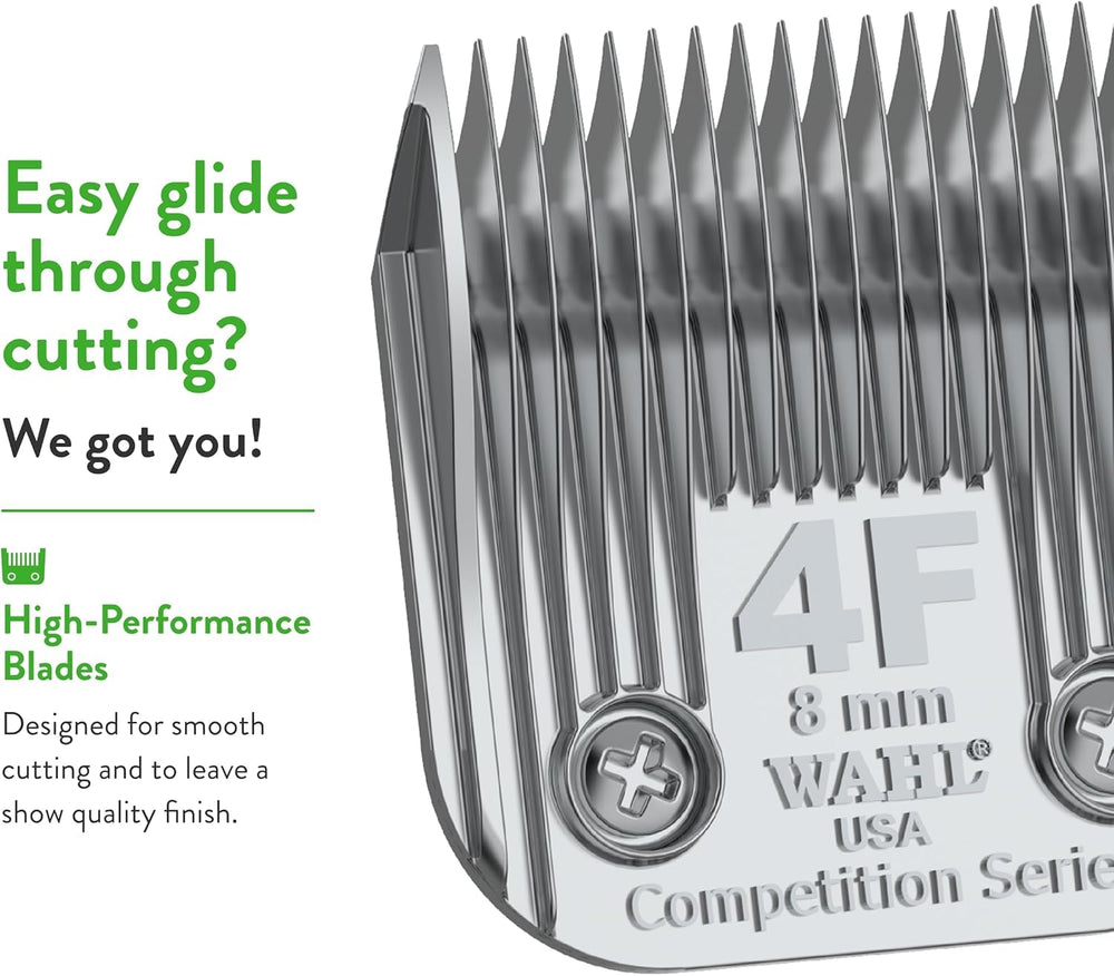 Wahl Professional Animal blade image focusing on 8 mm cut length for show-ready coats