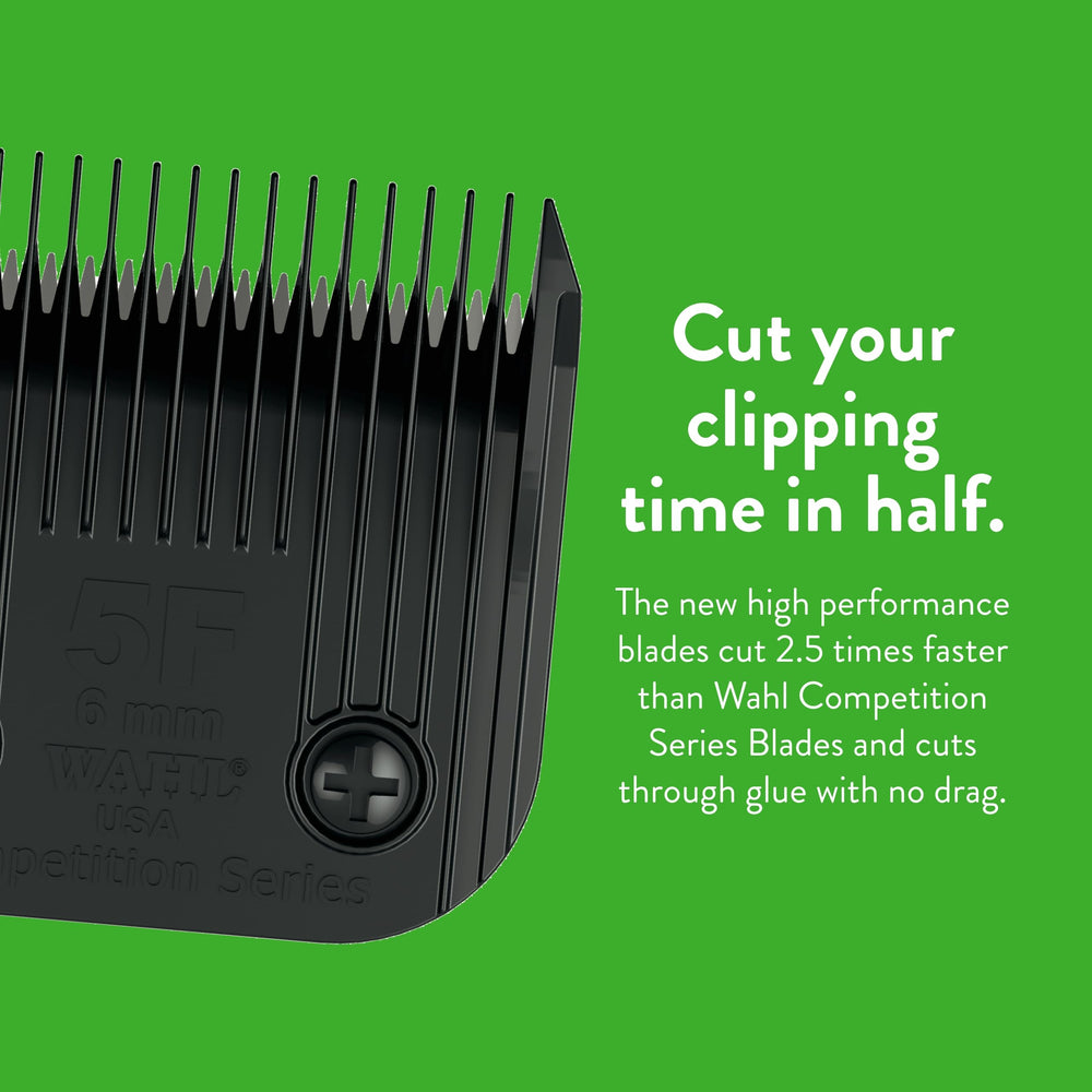 Wahl 5F blade with show-ready quality for shaved or clipped coats.