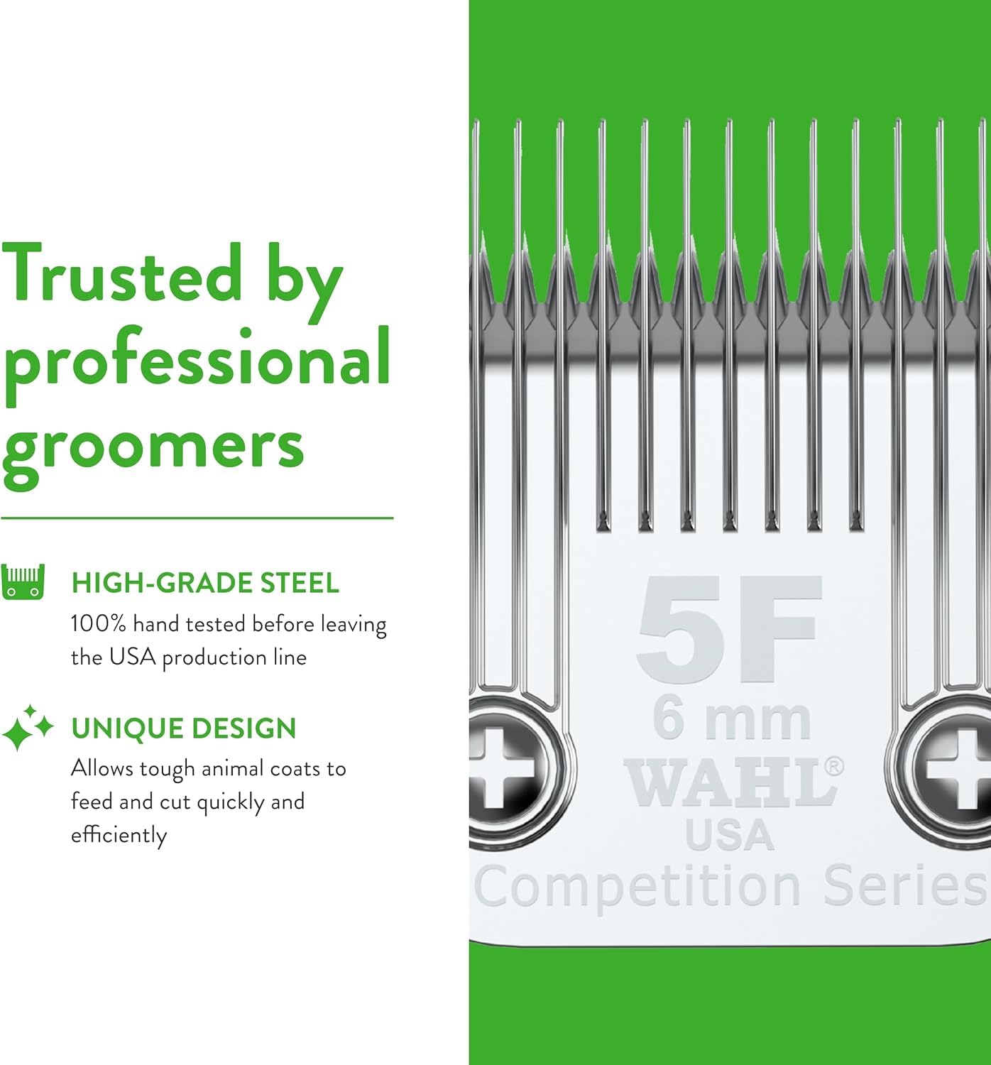 Wahl 5F blade designed for dogs, cats, and horses