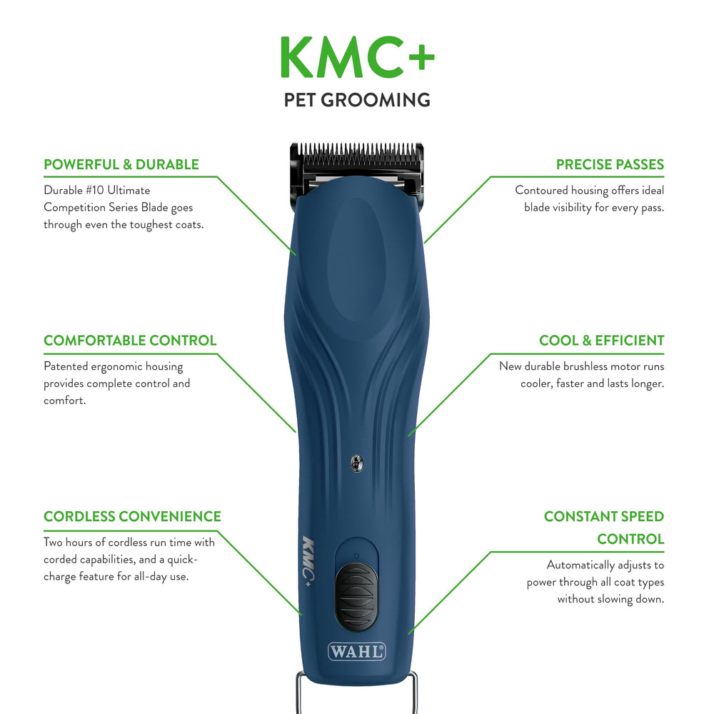 Wahl Professional Animal KMC Plus detachable blade setup enables fast blade changes
