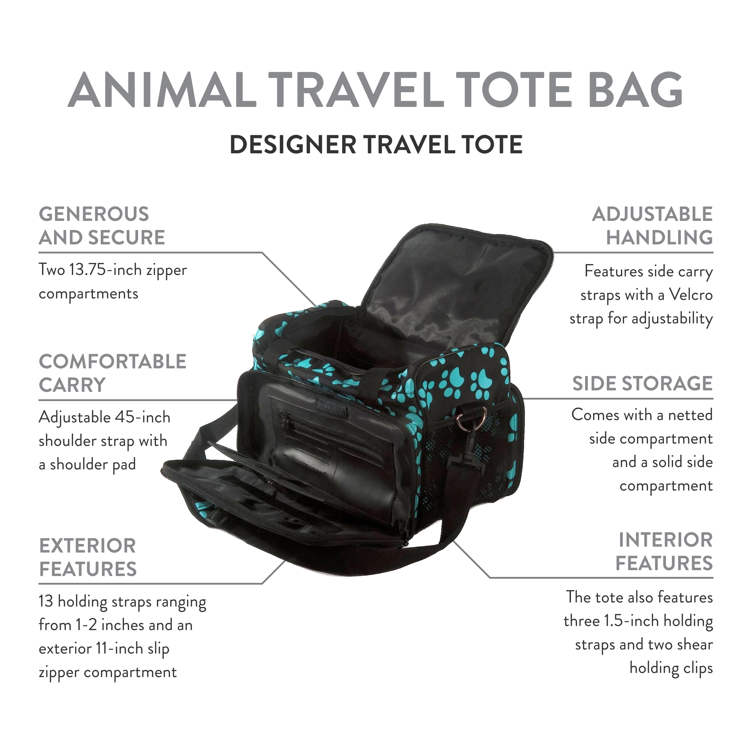 WAHL tote interior shows multiple pockets keeping brushes and shears organized.