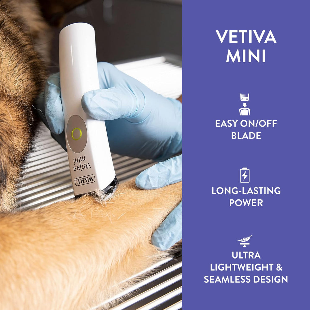 Wahl Vetiva Mini Cordless Trimmer shows well-insulated housing for safe cleaning