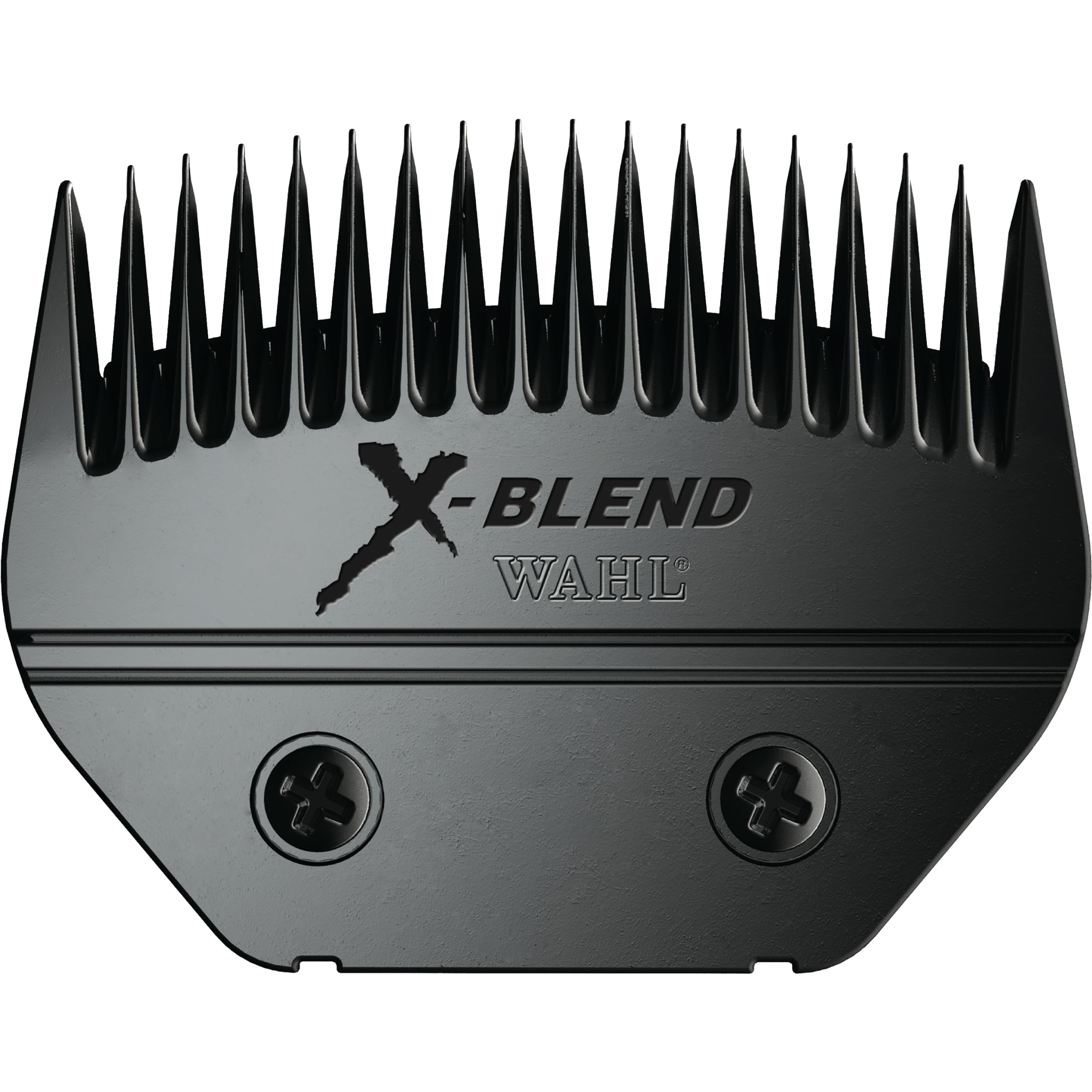 Wahl X-Blend Ultimate Competition blade for cattle, close-up of sharp edge for precise shaping.
