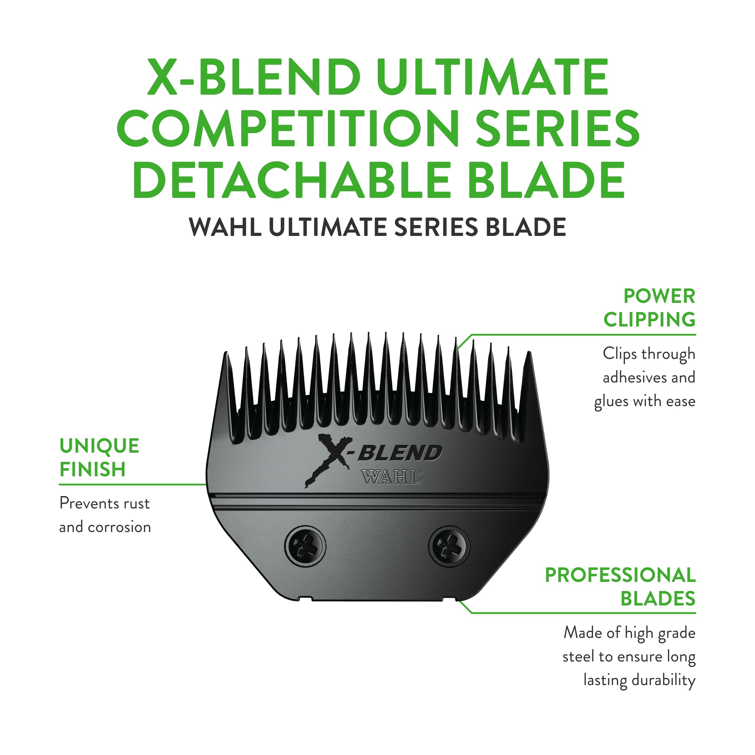 Wahl X-Blend Ultimate Competition blade for sheep, midsection view highlighting smooth cutting for fleece.
