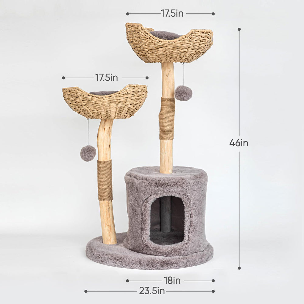 WAIDOBE modern gray design cat tree enhances home decor for cats