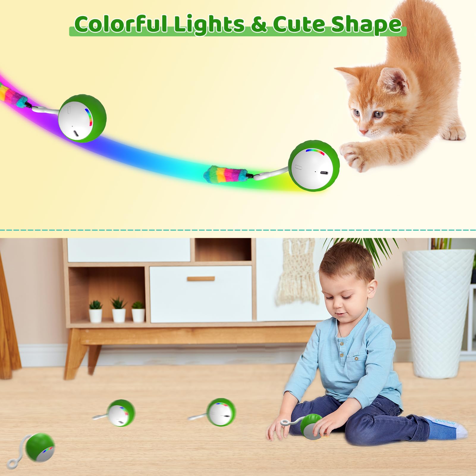 WAKHJAKT indoor cat enrichment toy keeps curious cats active.