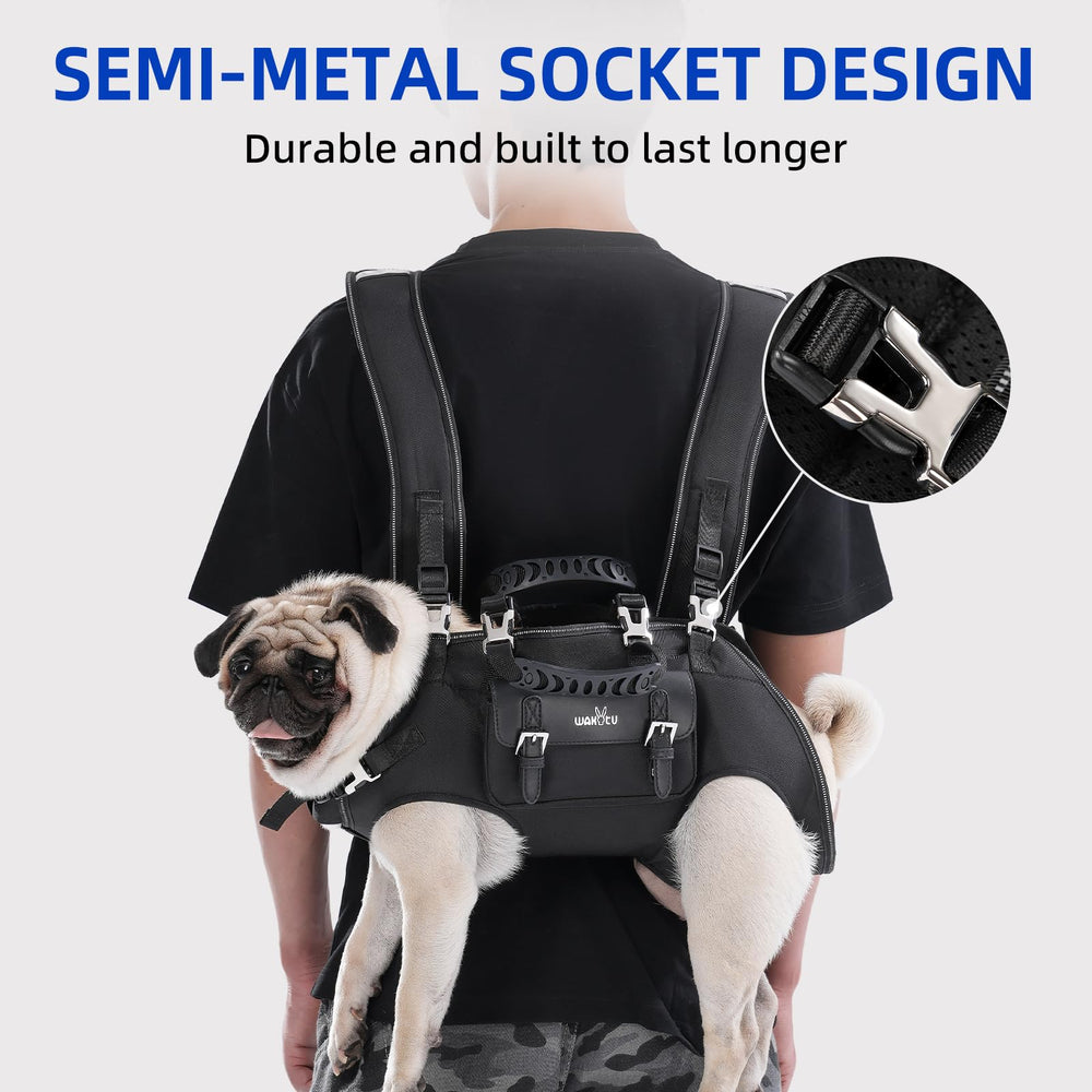 Wakytu dog backpack suitable for elderly dogs needing extra support.