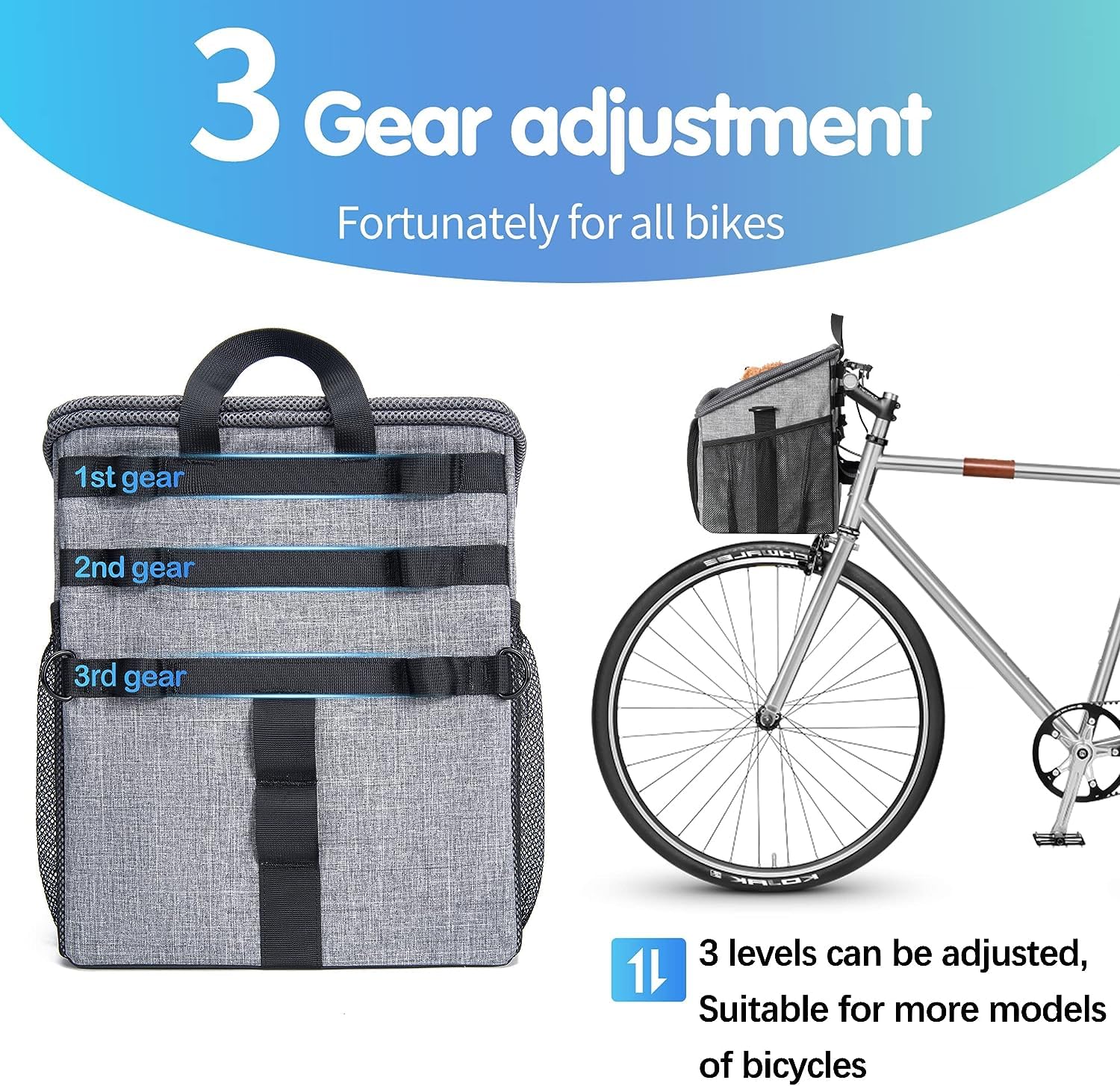 Wakytu dog bike basket foldable and removable for compact storage