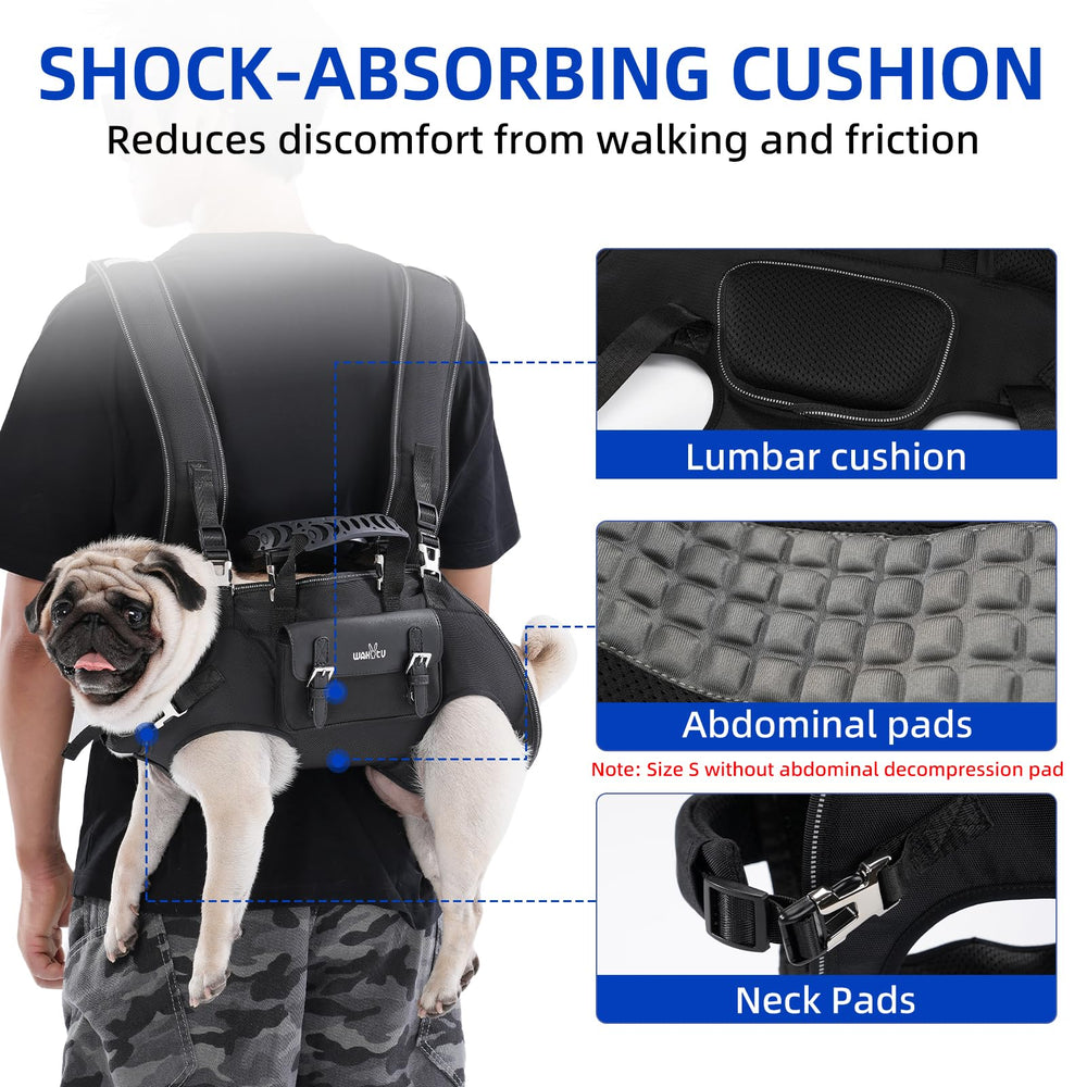 Wakytu dog lift harness neck padding cushions comfort during carry.