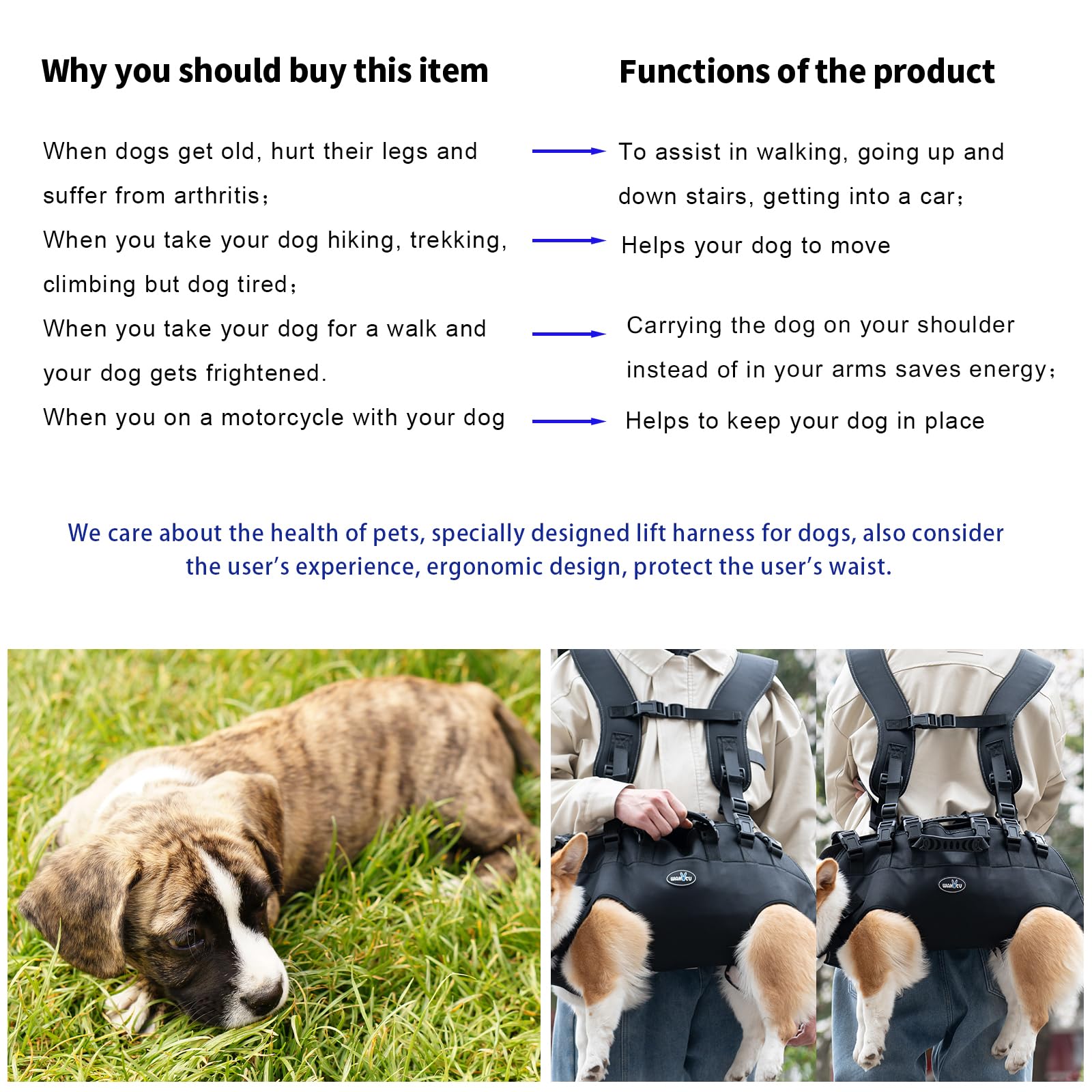 Wakytu dog lift harness warranty highlights reliable support and peace of mind
