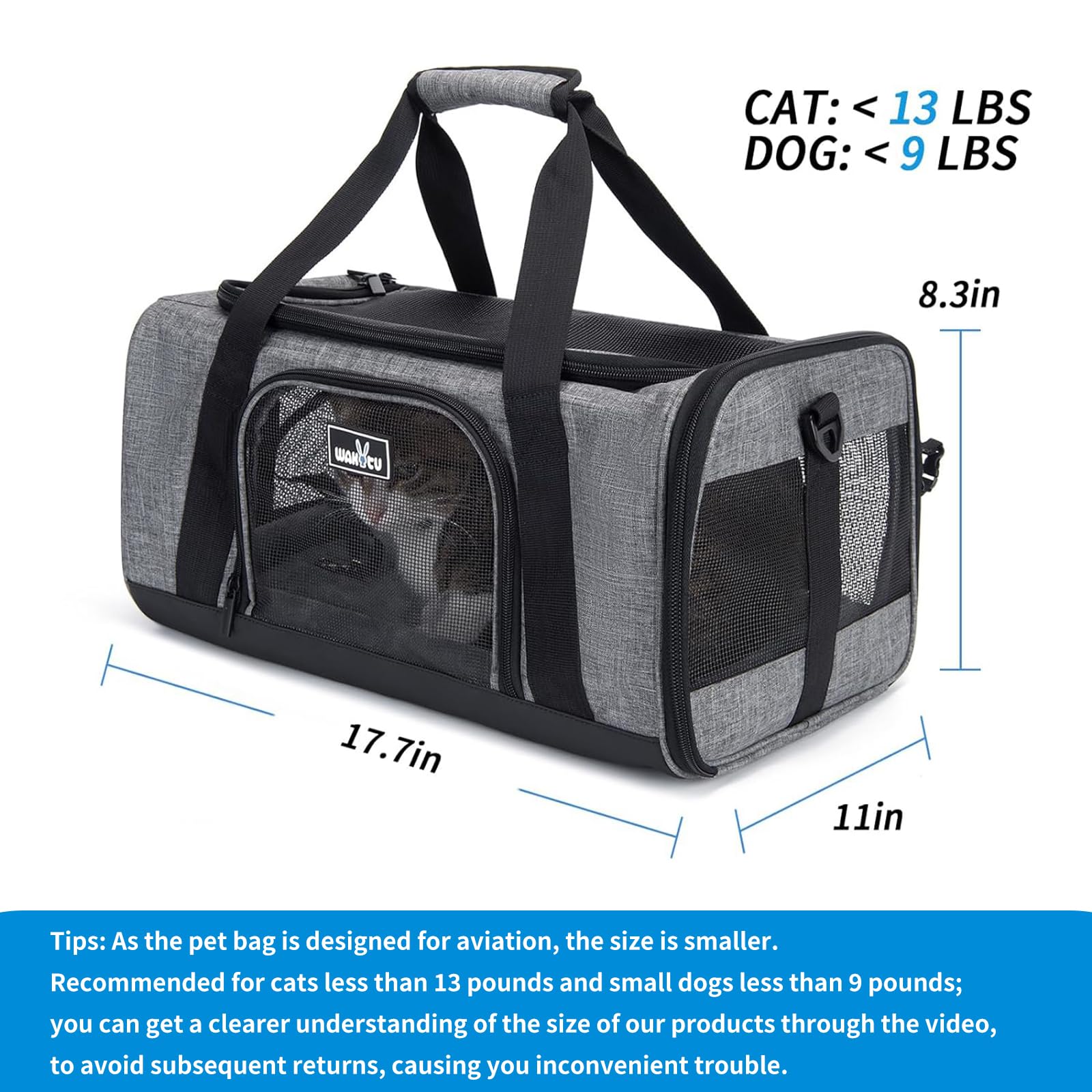 Wakytu carrier front entrance showing breathable mesh windows