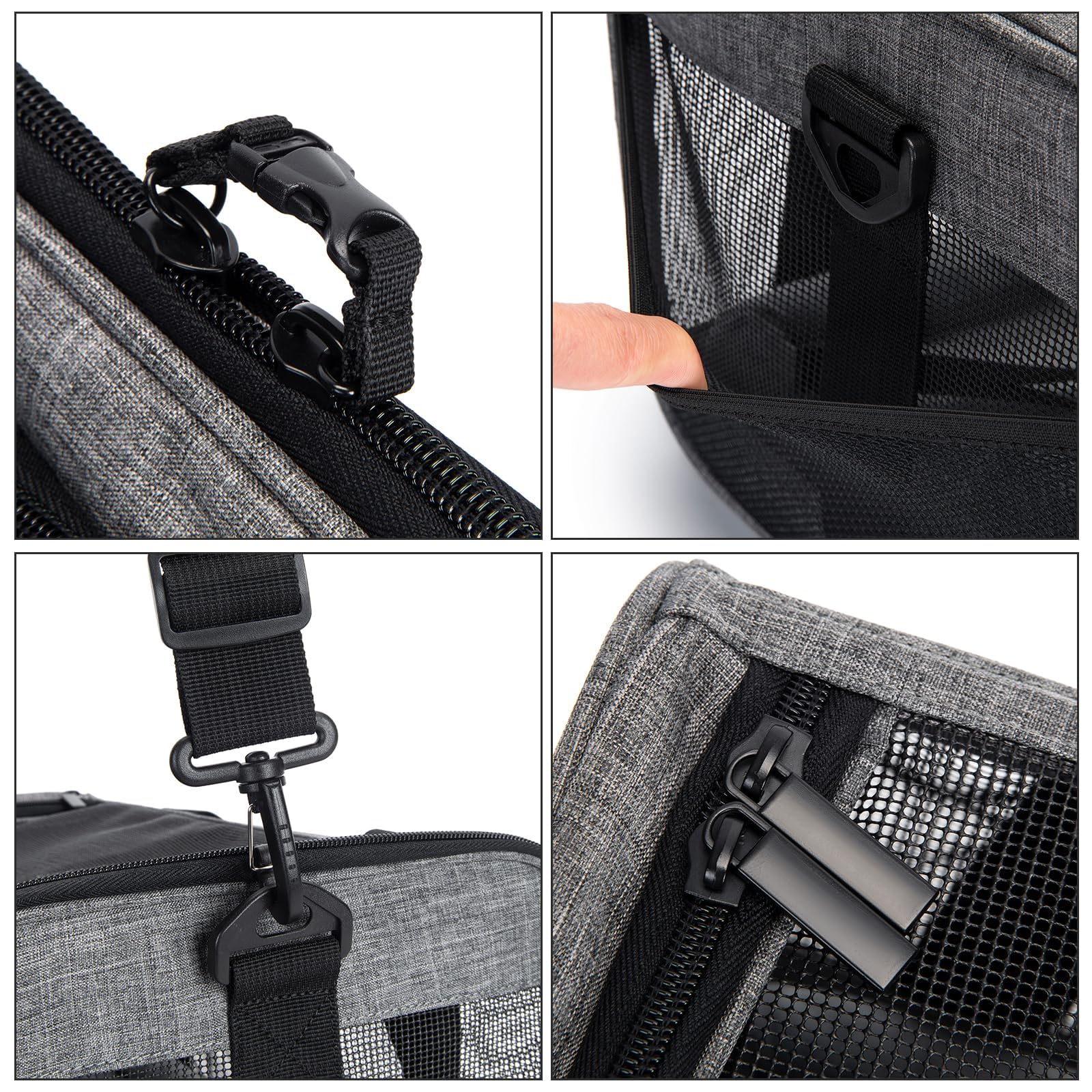 Wakytu pet carrier three entrances feature for quick access during transit.