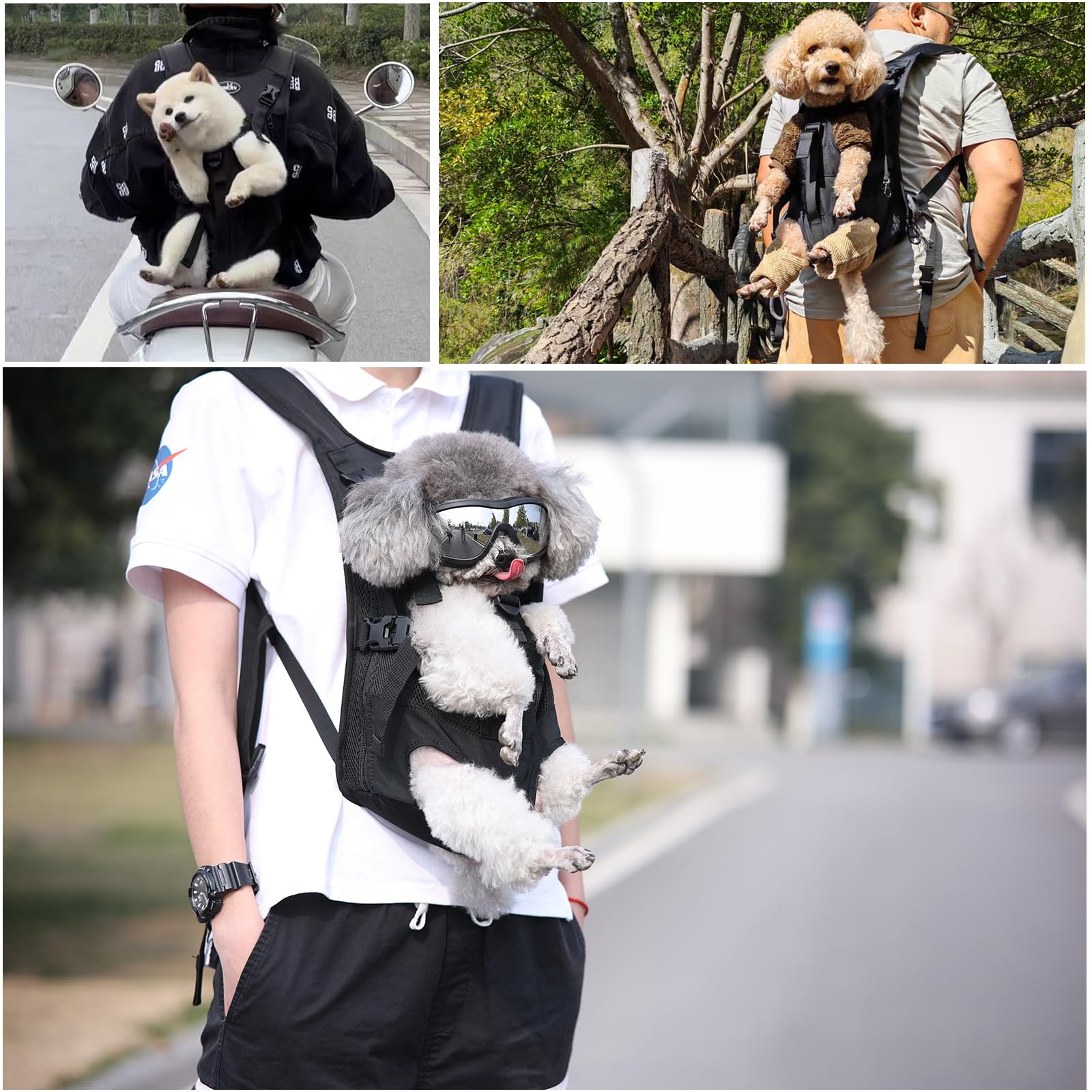 Wakytu Pet Front Carrier Backpack soft crotch fabric cleans easily after adventures.