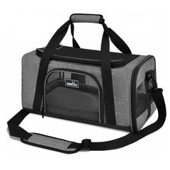 Wakytu TSA approved pet carrier side view with three entrances for easy access