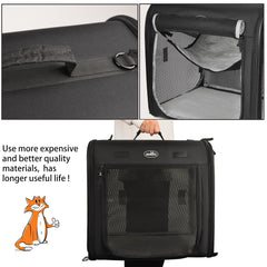 Wakytu two-pets carrier setup with dual compartments for dogs and cats