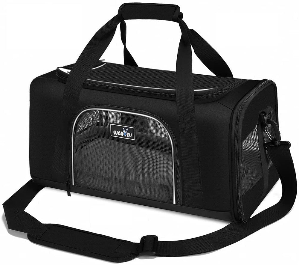 Wakytu under-seat carrier closeup shows sturdy frame for secure travel.