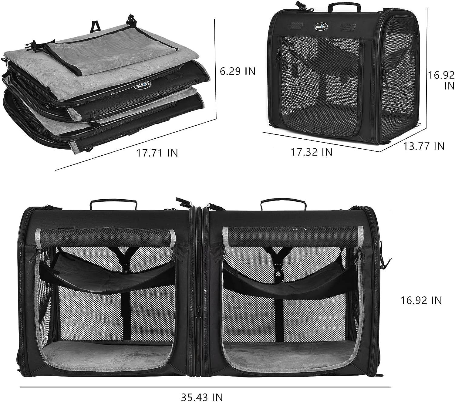 Wakytu ventilated mesh windows promote airflow for pet comfort