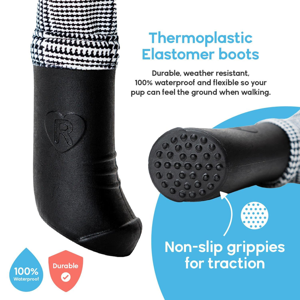 Walkee Paws machine-washable dog boots simplify post-walk cleanup.