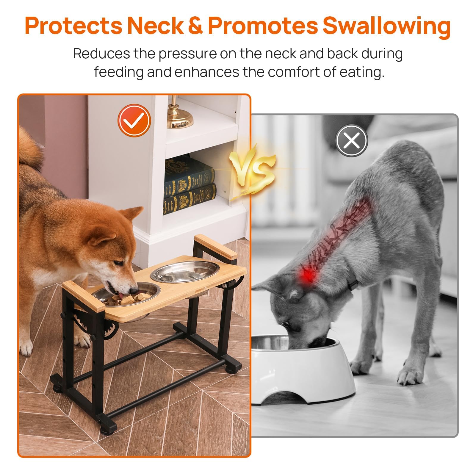 Walnest black metal frame with non-slip feet protects floors