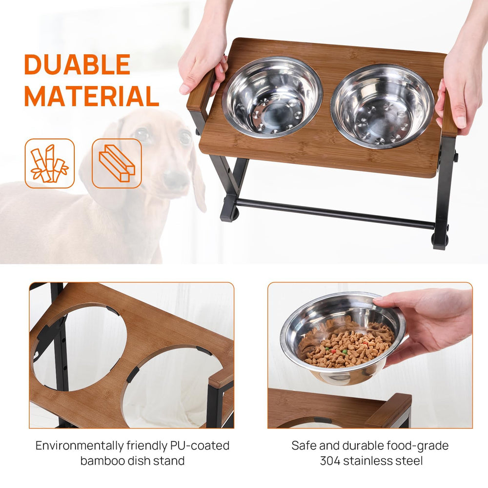 Walnest pet feeder stand in use with a cat demonstrates ergonomic feeding height under 66 lbs.