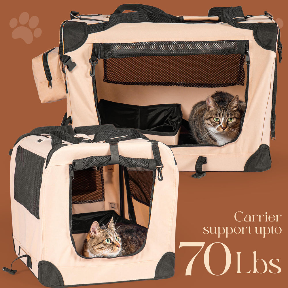 Wamhi Large Cat Carrier 360-degree ventilation keeps pets cool and calm.